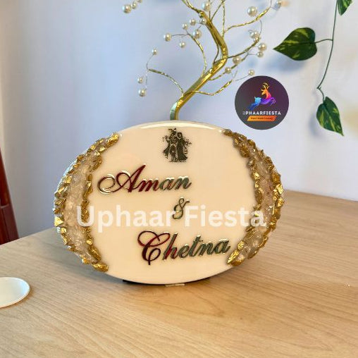 Aman & Chetna Resin Nameplate