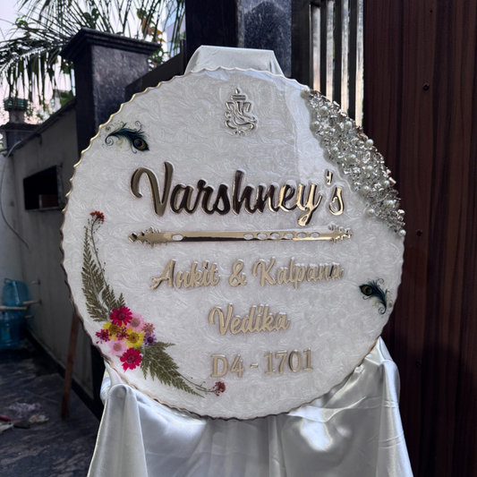 Dry Flower Resin Nameplate