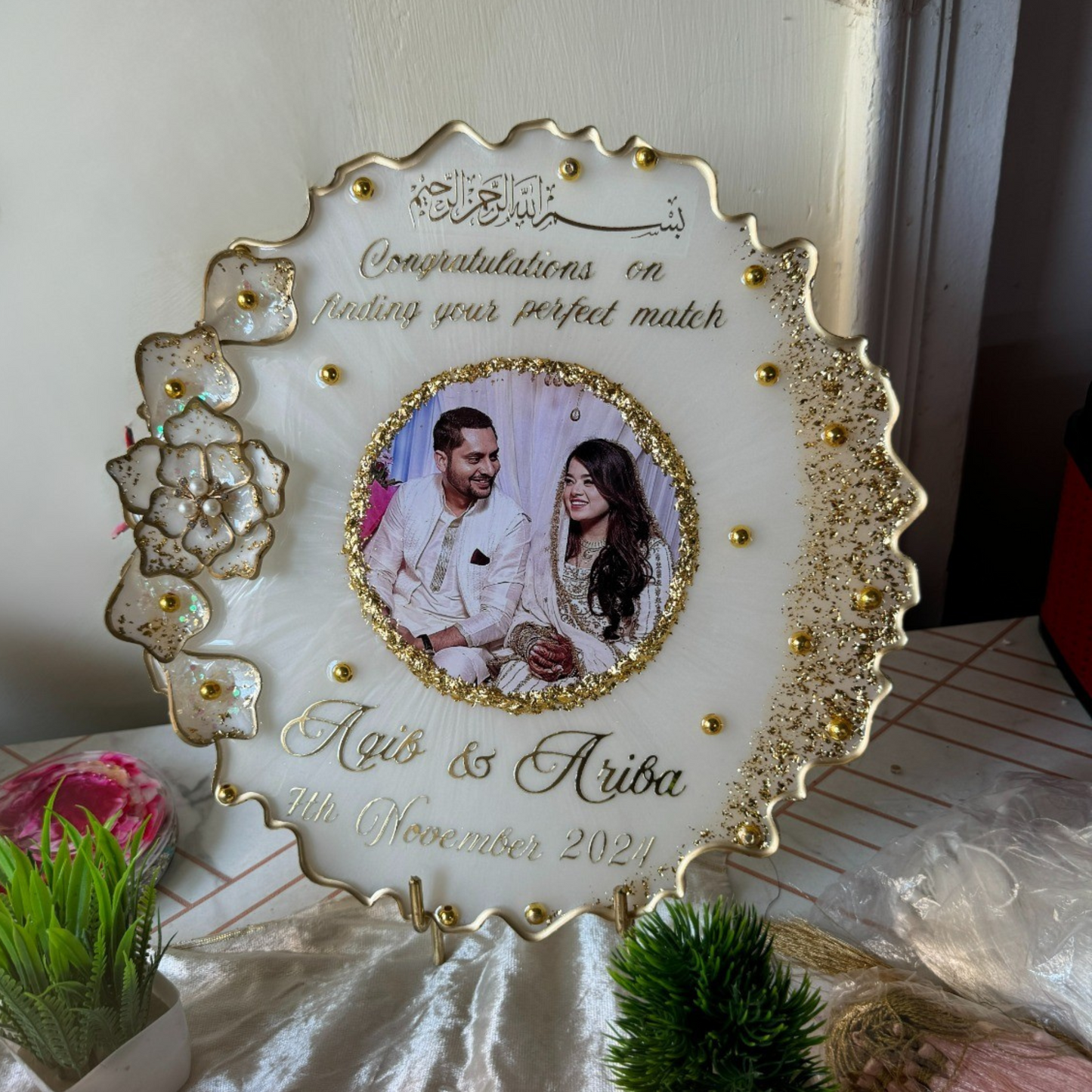 Anniversary resin photo frame