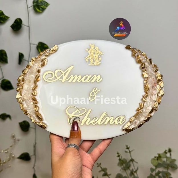 Aman & Chetna Resin Nameplate