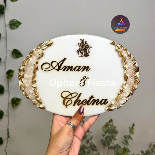 Aman & Chetna Resin Nameplate